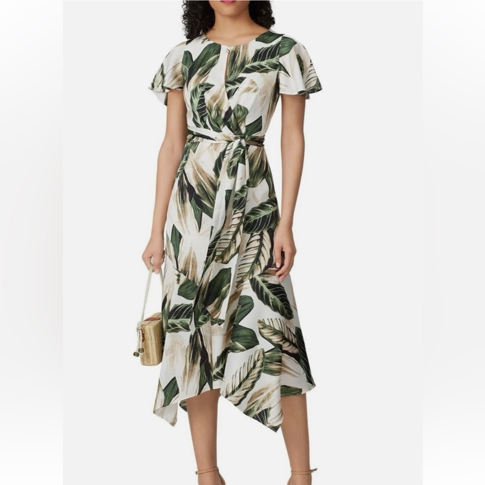Great Jones Tropical Leaf Print Midi Dress
